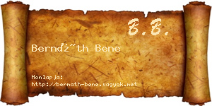 Bernáth Bene névjegykártya